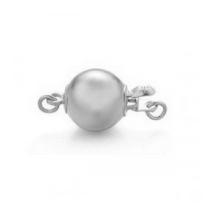 Brass metal ball clasp 12mm - Antique silver